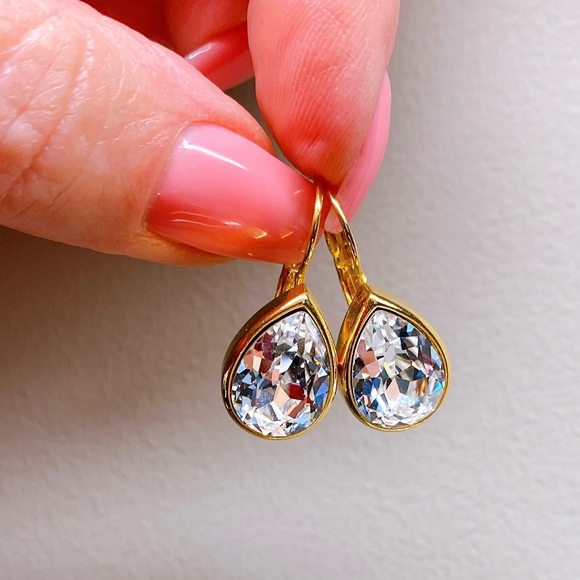 Myka Jewelry - Myka Swarovski Teardrop Crystal Earrings